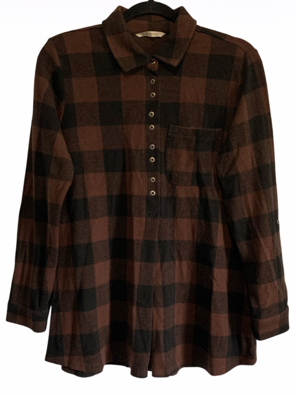 Soft Surroundings Checkered Long Sleeves Tunic